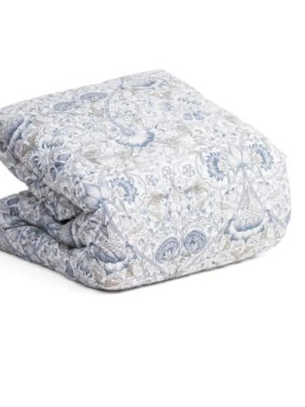William Morris Comforter Set Of 3 King Size 100% Cotton Natural Blue Lodden
